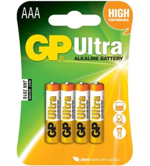 GP Batteries GP24AU - C4 GP Ultra AAA Alkaline Batteries Carded 4